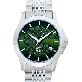 G-Timeless Quartz Green Dial Stainless Steel Men's Watch