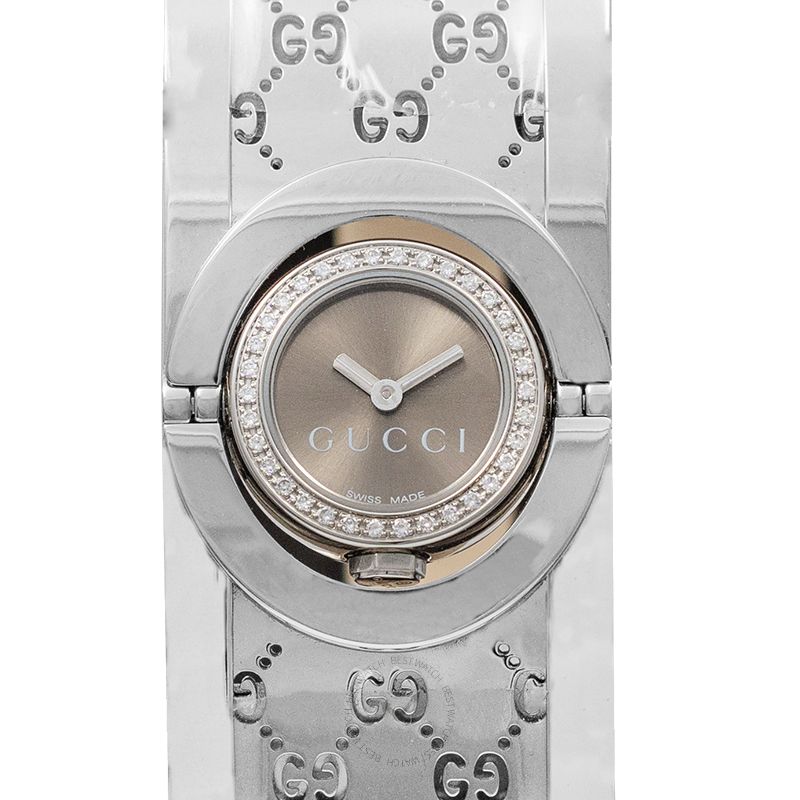 gucci twirl stainless steel watch