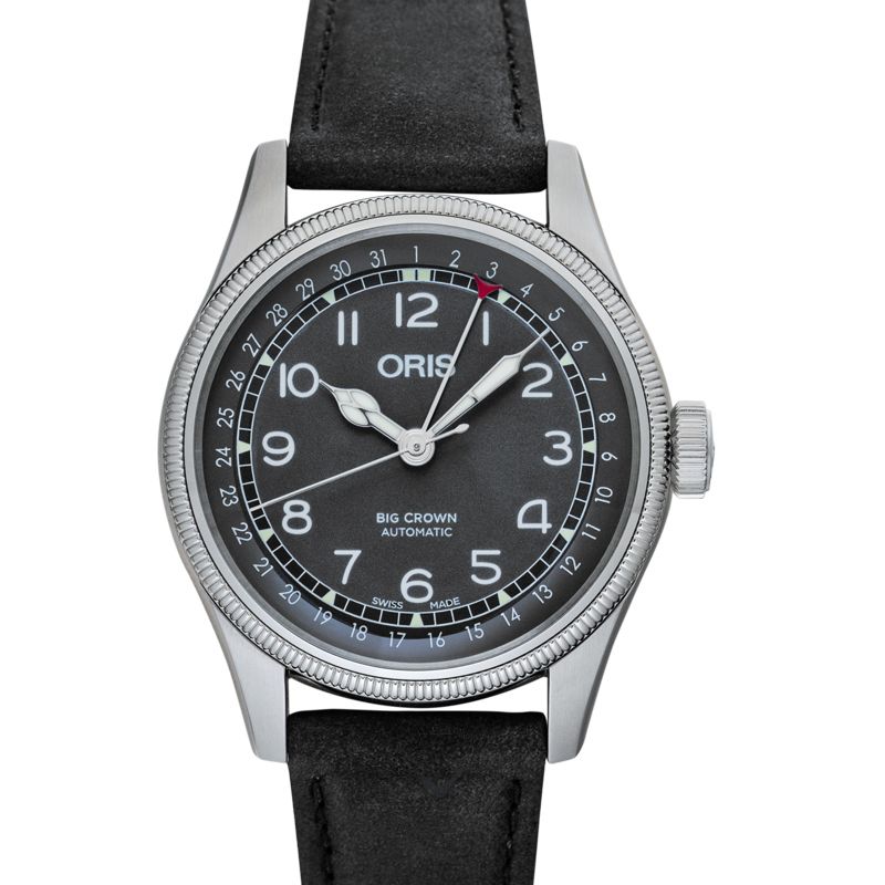 Oris big crown pointer date black dial clearance